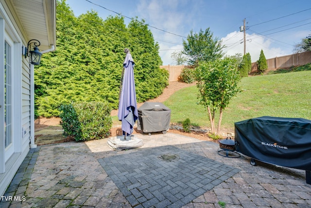 2424 Rivermont Dr, Kingsport, TN 37660 - fenced backyard with a grill and a patio area