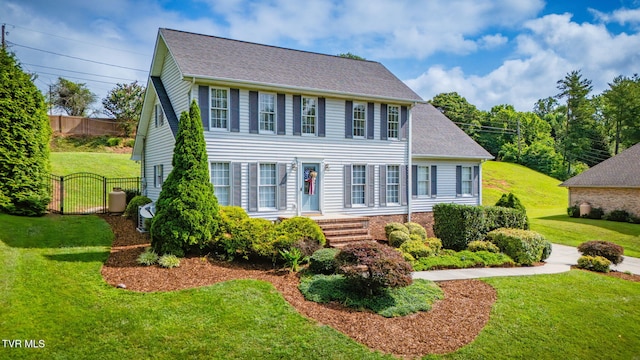 2424 Rivermont Dr, Kingsport, TN 37660 - colonial house featuring a gate and roof with shingles