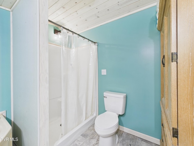 109 Wampler St, Kingsport, TN 37665 - full bath featuring wood ceiling and a shower with curtain