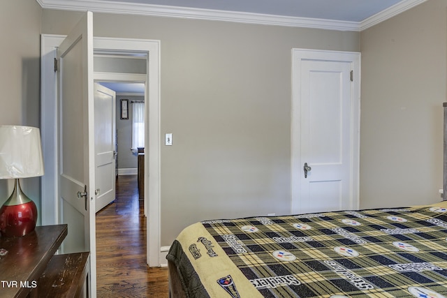 3277 Ashley St, Kingsport, TN 37664 - bedroom featuring dark wood-type flooring and ornamental molding