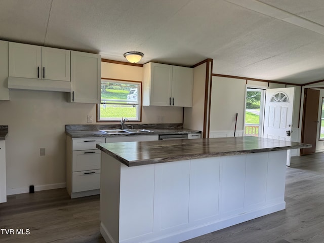 118 Clover, Jonesborough, TN 37659 - kitchen with wood finished floors, white cabinetry, healthy amount of natural light, and a textured ceiling