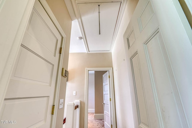 1261 Watauga St, Kingsport, TN 37660 - corridor with attic access and baseboards