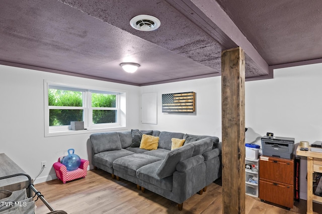 3020 Ridgemont Cir, Kingsport, TN 37663 - living area featuring wood finished floors and a textured ceiling