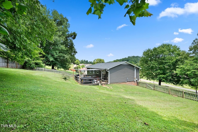 3020 Ridgemont Cir, Kingsport, TN 37663 - fenced backyard featuring a wooden deck