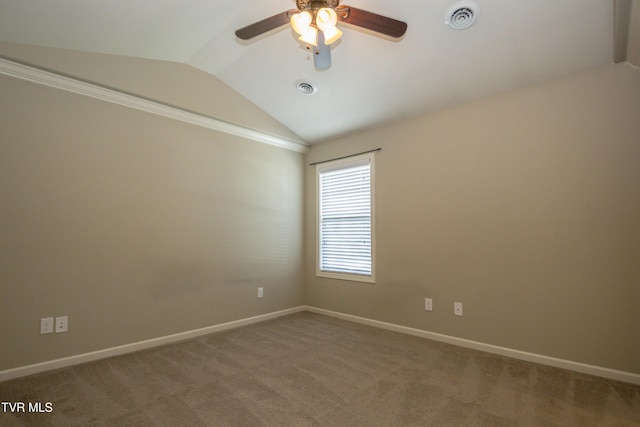 1900 Knob Creek Rd Unit 404, Johnson City, TN 37604 - carpeted empty room featuring lofted ceiling and ceiling fan