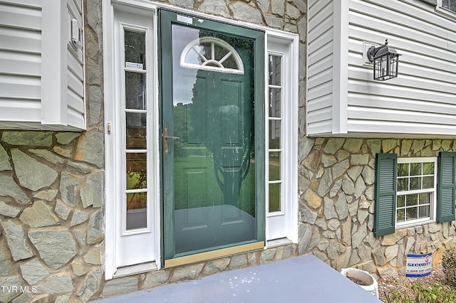 4970 Old Stage Rd, Chuckey, TN 37641 - doorway to property with stone siding