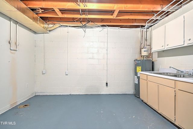 4970 Old Stage Rd, Chuckey, TN 37641 - unfinished basement with electric water heater and concrete block wall