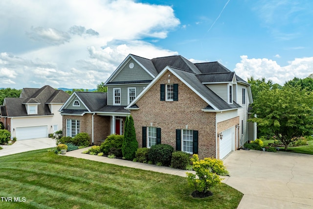 2003 Hackberry Dr, Jonesborough, TN 37659 - view of front of home with driveway, brick siding, a front lawn, and a shingled roof
