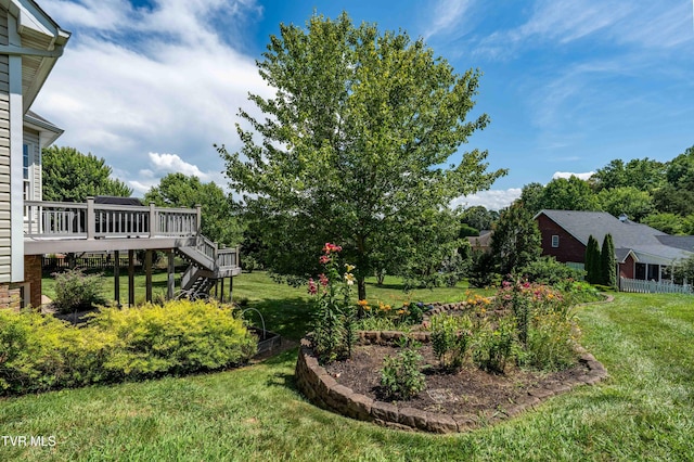 2003 Hackberry Dr, Jonesborough, TN 37659 - view of green lawn with a wooden deck and stairway