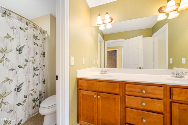 2003 Hackberry Dr, Jonesborough, TN 37659 - bathroom with double vanity, tile patterned floors, and a shower with shower curtain