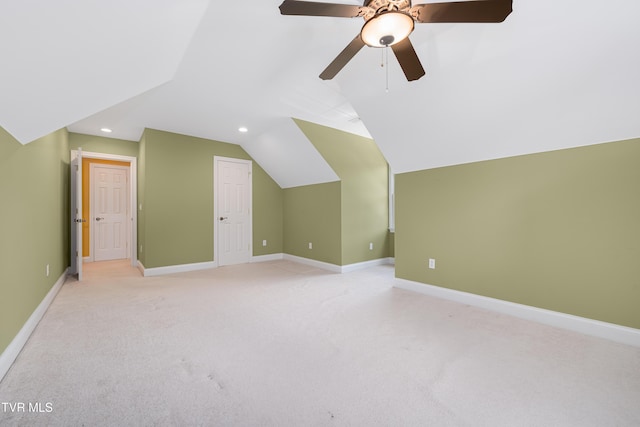 2003 Hackberry Dr, Jonesborough, TN 37659 - bonus room with recessed lighting, light colored carpet, lofted ceiling, and a ceiling fan