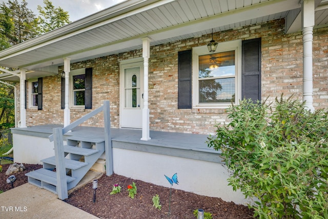 3513 Crest Rd, Kingsport, TN 37664 - entrance to property featuring covered porch and brick siding