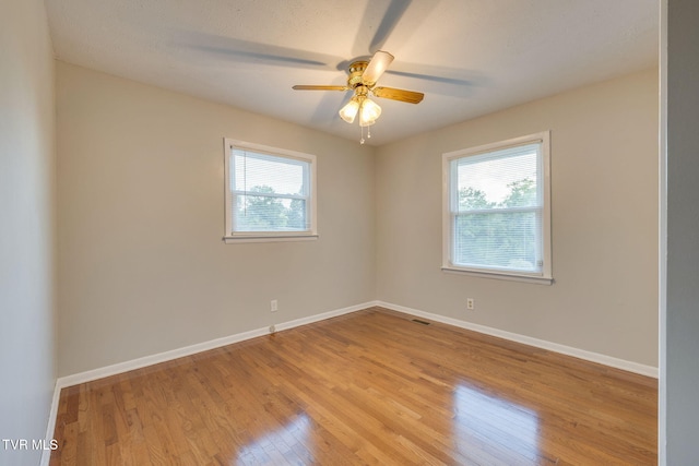 3513 Crest Rd, Kingsport, TN 37664 - spare room with plenty of natural light, light wood finished floors, and ceiling fan
