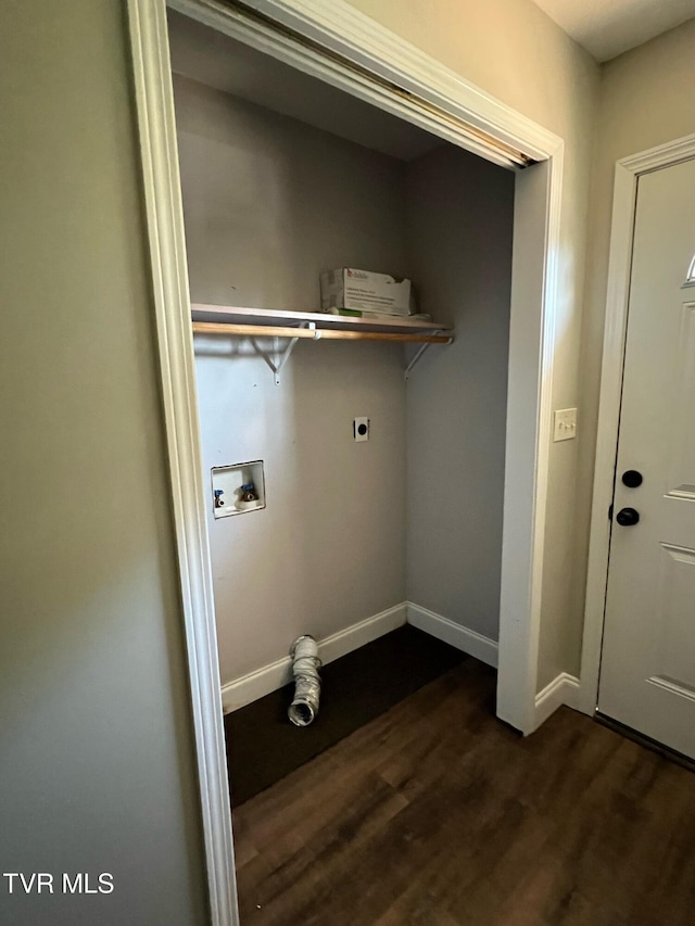 124 Zeb Grindstaff Rd Rd, Elizabethton, TN 37643 - laundry area featuring dark wood-style flooring, electric dryer hookup, and washer hookup