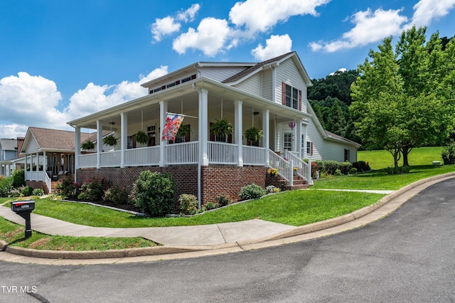 12616 Chesterfield Ln, Bristol, VA 24202 - view of front of house with covered porch and a front lawn