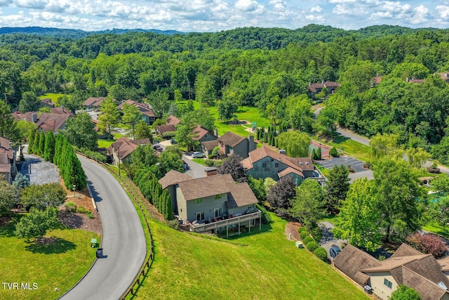 223 Willowbend Ct, Kingsport, TN 37660 - aerial view of residential area featuring a heavily wooded area