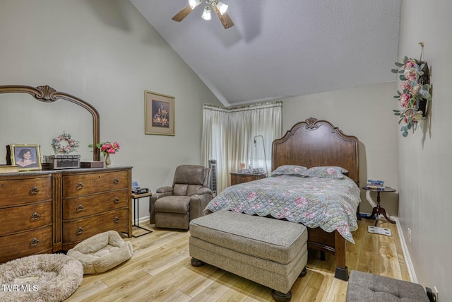 223 Willowbend Ct, Kingsport, TN 37660 - bedroom featuring vaulted ceiling, light wood-style floors, and a ceiling fan