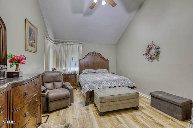223 Willowbend Ct, Kingsport, TN 37660 - bedroom featuring vaulted ceiling, light wood-style floors, and ceiling fan