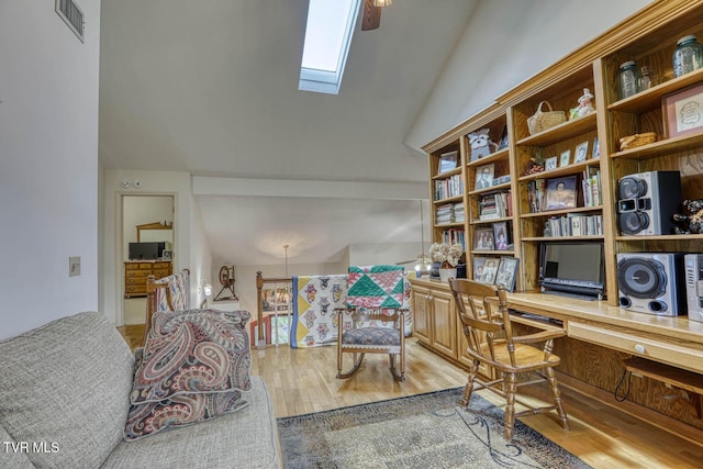 223 Willowbend Ct, Kingsport, TN 37660 - home office featuring vaulted ceiling, wood finished floors, and a skylight