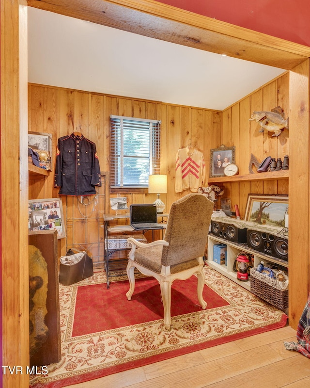 284 Bulldog Holw, Elizabethton, TN 37643 - sitting room featuring wooden walls and wood finished floors