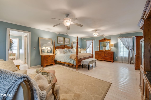 284 Bulldog Holw, Elizabethton, TN 37643 - bedroom with crown molding, light wood-style flooring, and ceiling fan