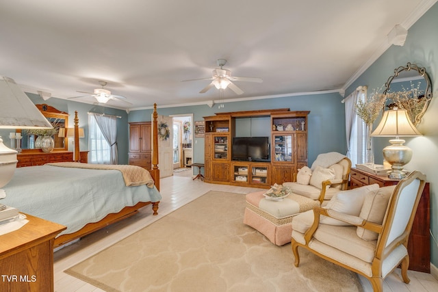 284 Bulldog Holw, Elizabethton, TN 37643 - bedroom with ornamental molding and a ceiling fan