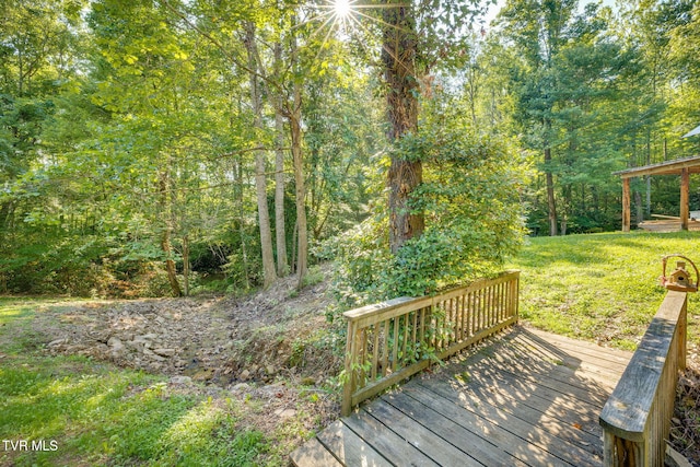 284 Bulldog Holw, Elizabethton, TN 37643 - wooden deck with a yard