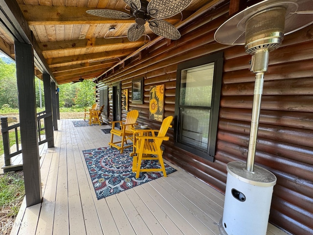1014 Lightnen Rd, Parrottsville, TN 37843 - deck with ceiling fan