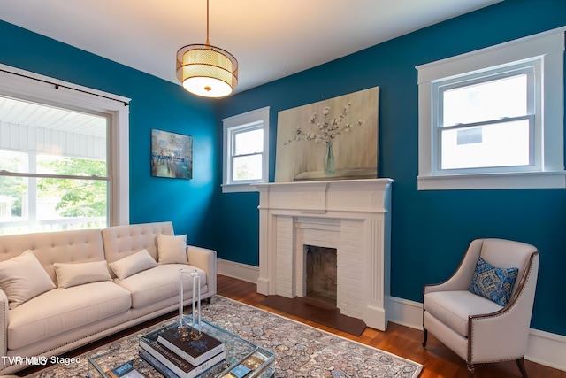 917 Pennsylvania Ave, Bristol, TN 37620 - living room featuring a fireplace and wood finished floors