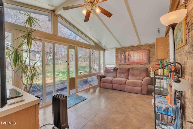 473 Oak Grove Rd, Gray, TN 37615 - sunroom / solarium with tile patterned floors and brick wall