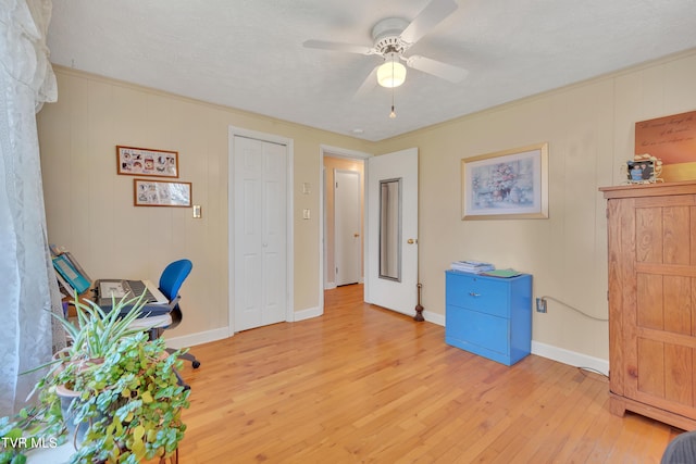 473 Oak Grove Rd, Gray, TN 37615 - office area with light wood finished floors and ceiling fan