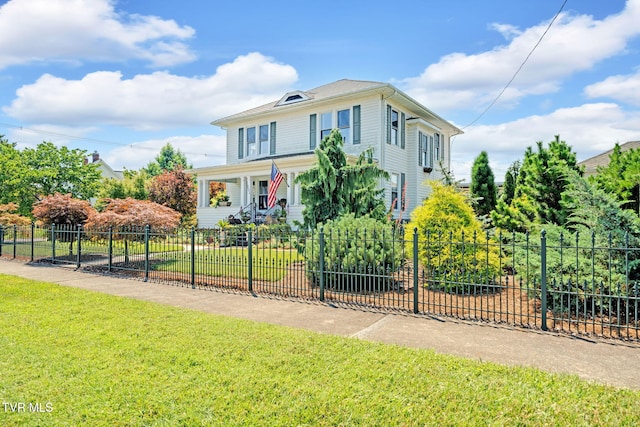 201 W Wanola Ave, Kingsport, TN 37660 - american foursquare style home with a fenced front yard and covered porch