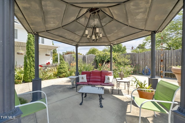201 W Wanola Ave, Kingsport, TN 37660 - view of patio with an outdoor living space and a gazebo