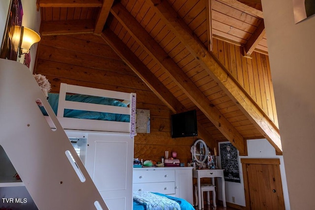 332 Undertaker Blvd, Clintwood, VA 24228 - bedroom featuring wooden ceiling and wood walls
