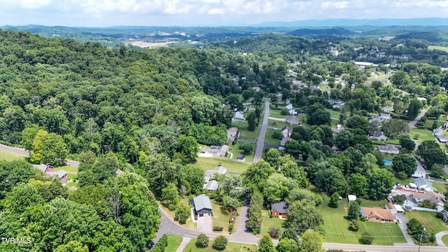 1091 Long Crescent Dr, Bristol, VA 24201 - aerial view of property and surrounding area with a heavily wooded area