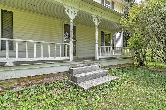 301 Keenburg Rd, Bluff City, TN 37618 - property entrance featuring a porch