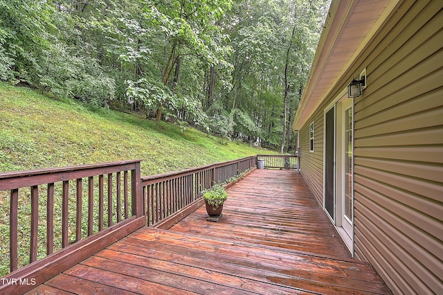13275 Chip Ridge Rd, Abingdon, VA 24210 - wooden terrace with a forest view