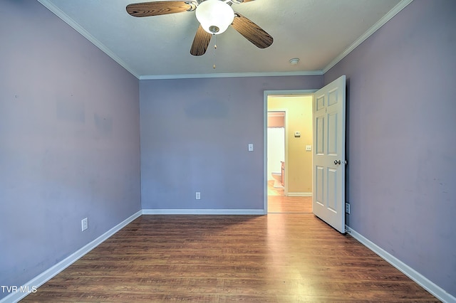 13275 Chip Ridge Rd, Abingdon, VA 24210 - unfurnished room featuring crown molding, wood finished floors, and ceiling fan