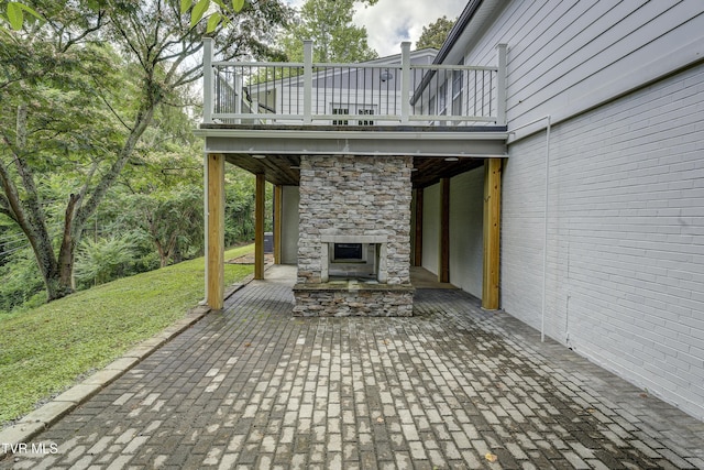 2 Longview Ln, Kingsport, TN 37660 - view of patio / terrace with an outdoor stone fireplace