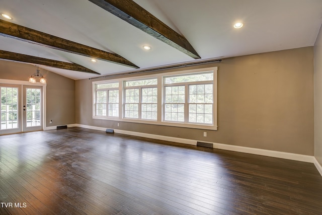 2 Longview Ln, Kingsport, TN 37660 - spare room featuring healthy amount of natural light, dark wood-style flooring, french doors, and recessed lighting