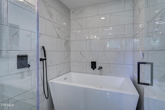 2 Longview Ln, Kingsport, TN 37660 - full bathroom with tile walls and a freestanding bath