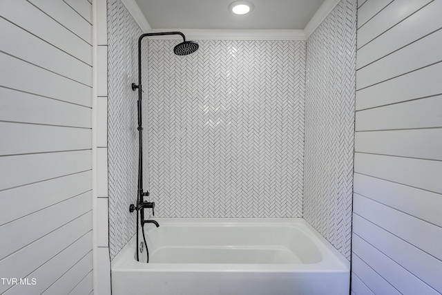 2 Longview Ln, Kingsport, TN 37660 - full bath featuring wood walls and washtub / shower combination