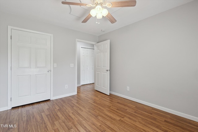 1824 King College Rd Unit E1, Bristol, TN 37620 - unfurnished bedroom with wood finished floors and ceiling fan
