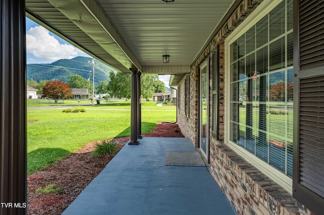 157 Spring St, Hampton, TN 37658 - view of patio with a mountain view
