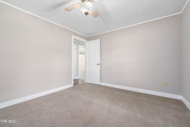 157 Spring St, Hampton, TN 37658 - carpeted empty room featuring a ceiling fan, ornamental molding, and a textured ceiling