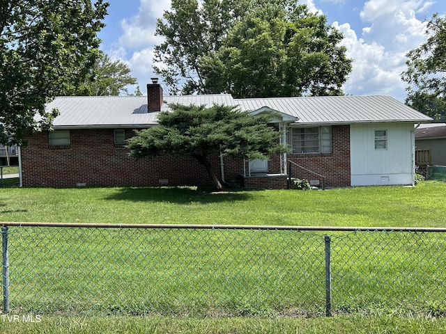406 NE Mason Ave, Wise, VA 24293 - view of front facade featuring crawl space, a metal roof, and a fenced backyard