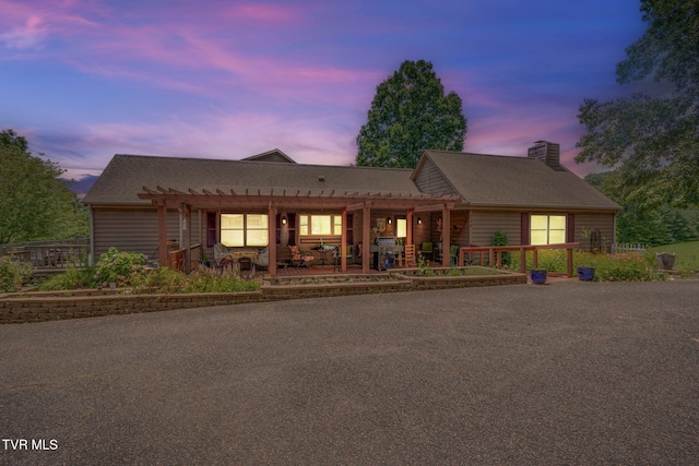 236 Wadlow Gap Rd, Kingsport, TN 37660 - view of front of property featuring a pergola, a chimney, and a patio