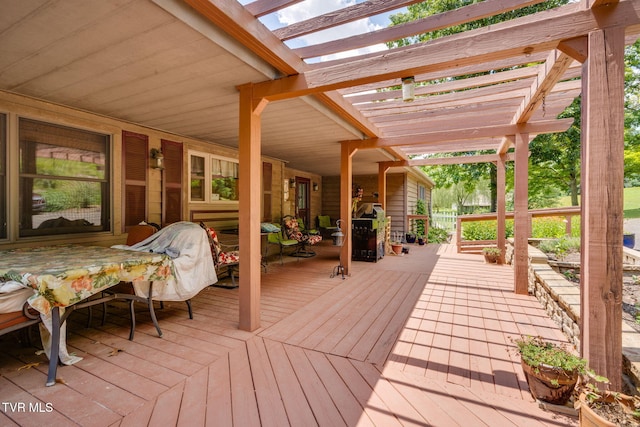 236 Wadlow Gap Rd, Kingsport, TN 37660 - wooden terrace with a pergola