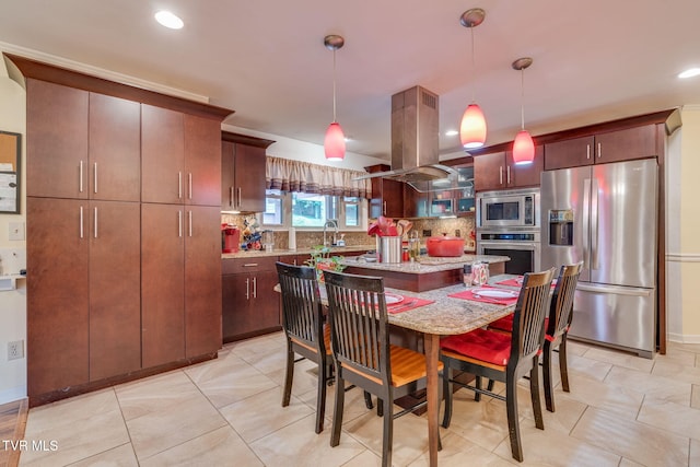 236 Wadlow Gap Rd, Kingsport, TN 37660 - dining room with recessed lighting and light tile patterned floors