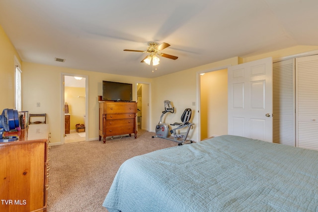 236 Wadlow Gap Rd, Kingsport, TN 37660 - bedroom with light colored carpet, a closet, and a ceiling fan